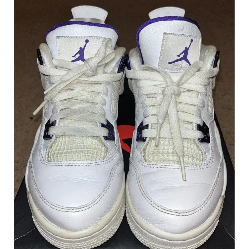 Size 6 - Nike Air Jordan 4 Retro GS Purple Metallic Men's Shoes